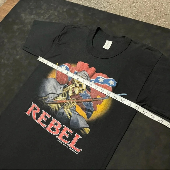 Vintage 3D Emblem Grim Reaper Biker T Shirt - Picture 5 of 10